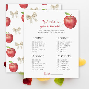 Apple baby shower - What's in your purse game
