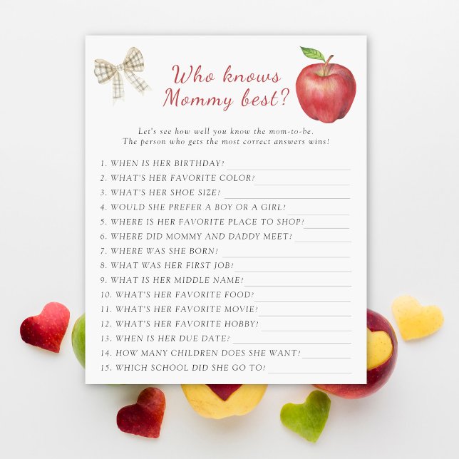 Apple baby shower Who knows mummy best game (Creator Uploaded)