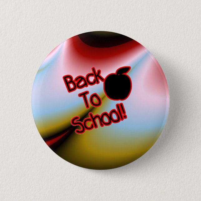 Apple & Back to School - 6 Cm Round Badge (Front)