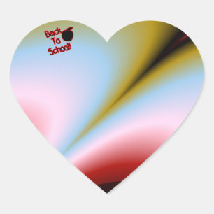 Apple & Back to School - Heart Sticker