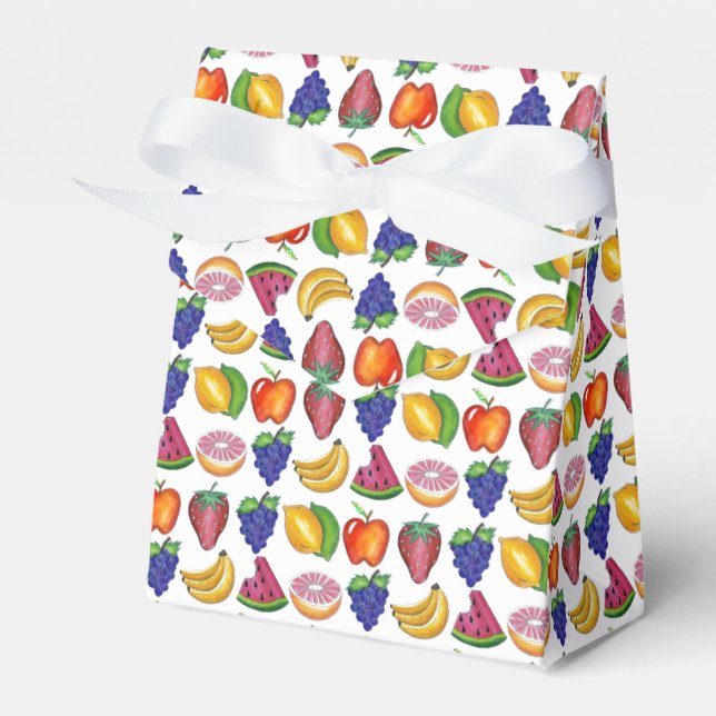 Apple Banana Lemon Lime Grapes Berry Fruit Salad Favour Box (Front Side)