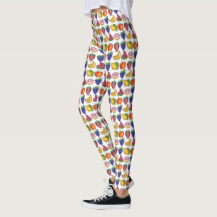 Apple Banana Lemon Lime Grapes Berry Fruit Salad Leggings