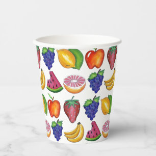 Apple Banana Lemon Lime Grapes Berry Fruit Salad Paper Cups
