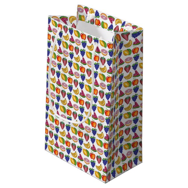 Apple Banana Lemon Lime Grapes Berry Fruit Salad Small Gift Bag (Back Angled)