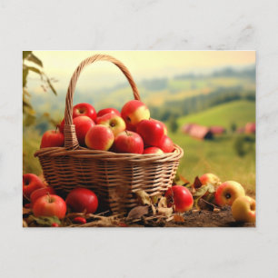 Apple Basket, autumn, Postcard