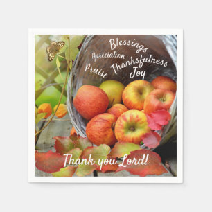 Apple Basket Praise and Thanksgiving Napkin