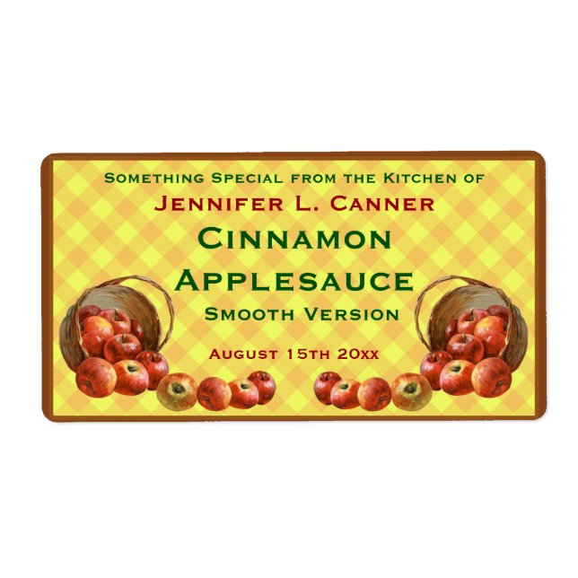 Apple Baskets on Yellow Plaid (Front)