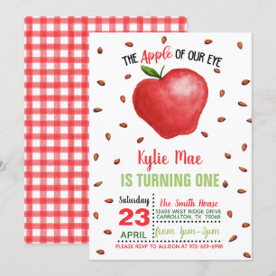 Apple Birthday Invitation - Apple of Our Eye