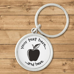 Apple Black Key Ring