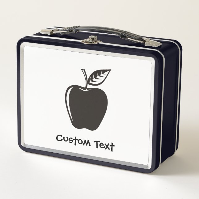 Apple Black Metal Lunch Box (Front)