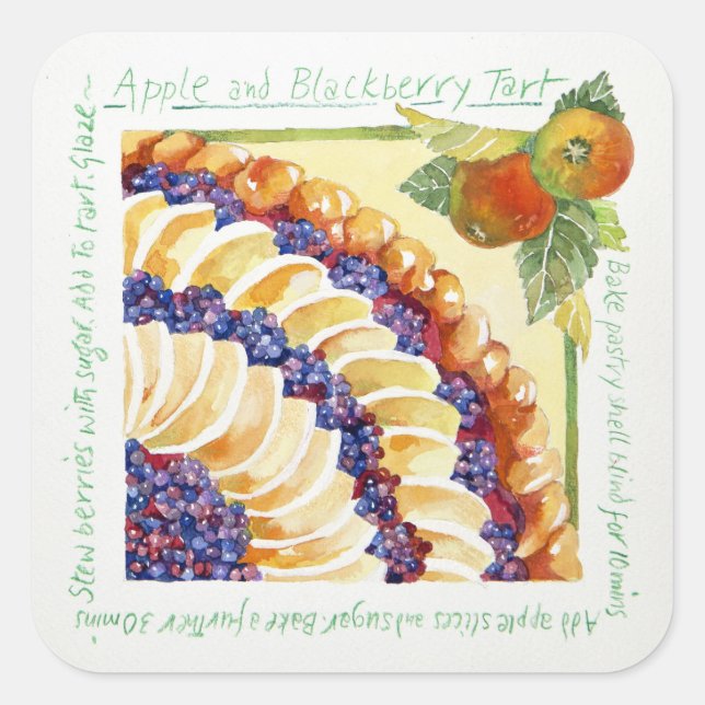 Apple blackberry tart 2014 square sticker (Front)