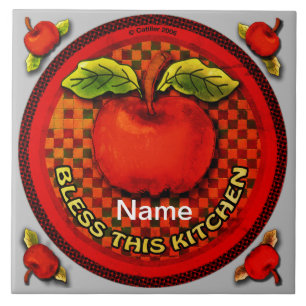 Apple Bless This Kitchen Tile