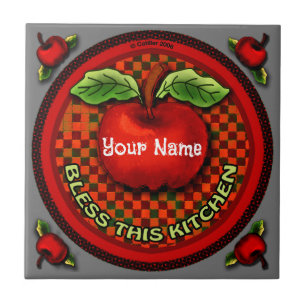 Apple Bless This Kitchen Tile