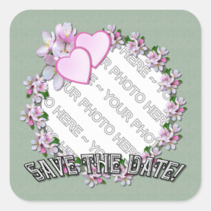 APPLE BLOSSOM ~ Add a Photo ~ Square Stickers