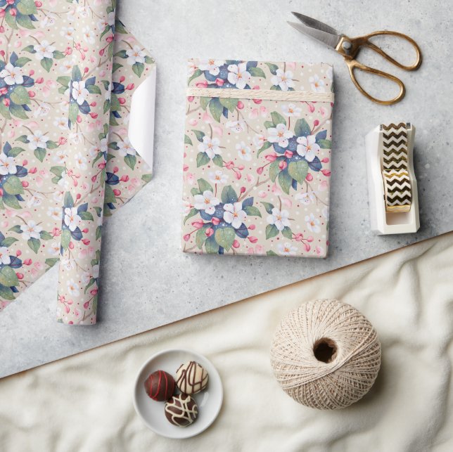 Apple Blossom (Albescent White) Wrapping Paper (Crafts)