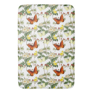 Apple blossom and Butterflies Heritage Images Bath Mat