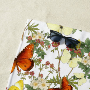 Apple blossom and Butterflies Heritage Images  Bea Beach Towel