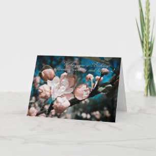 apple blossom birthday greeting card artistic