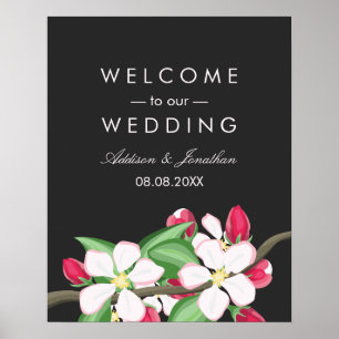 Apple Blossom Branch   Welcome to Our Wedding Poster