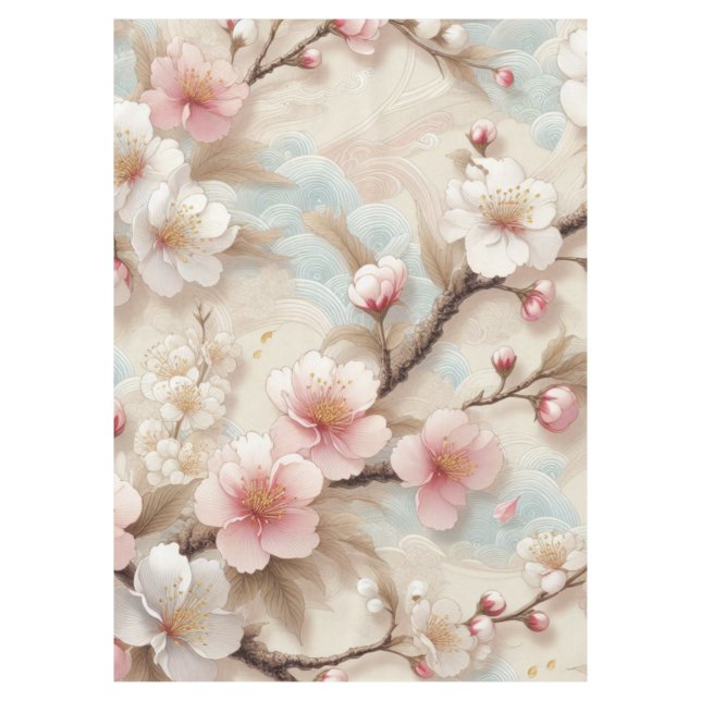 Apple Blossom Branches Tablecloth (Front)