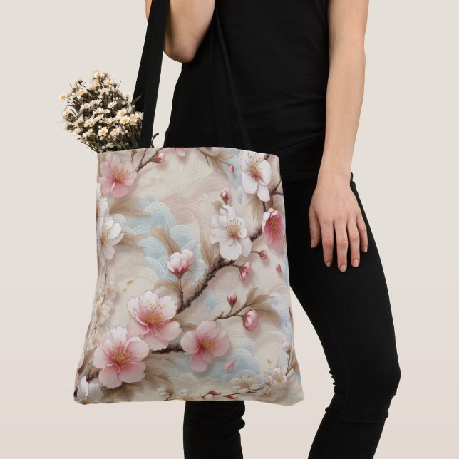 Apple Blossom Branches Tote Bag (Close Up)