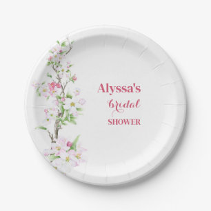 Apple Blossom Bridal Shower Personalised Paper Plate