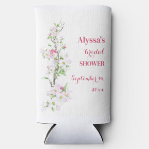Apple Blossom Bridal Shower Personalised Seltzer Can Cooler