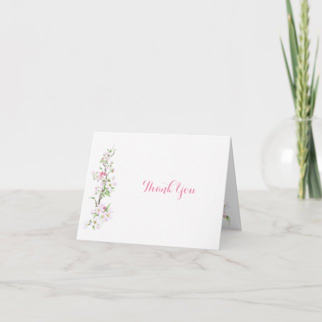 Apple Blossom Bride Customisable Bridal Shower  Thank You Card (Front)