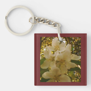 Apple Blossom Burgundy Key Ring