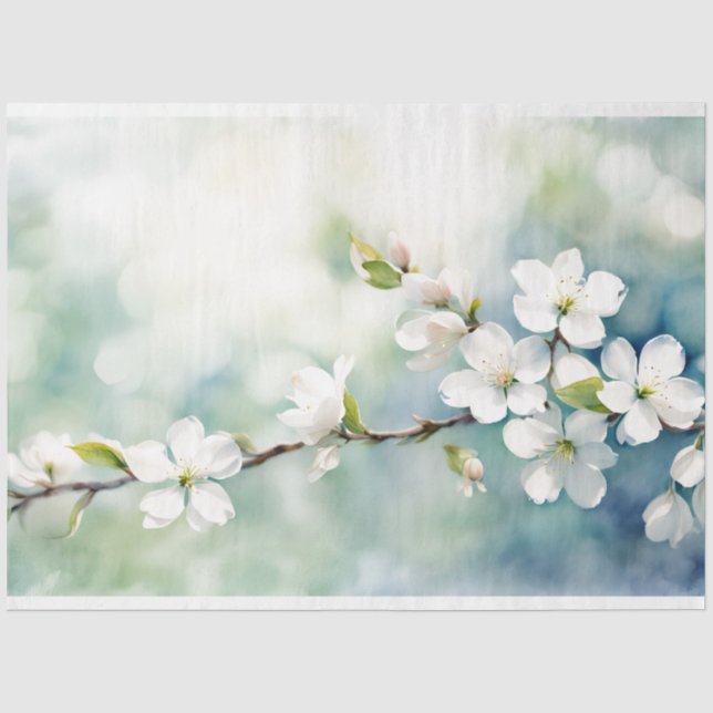Apple Blossom Decoupage Tissue Paper (Front)