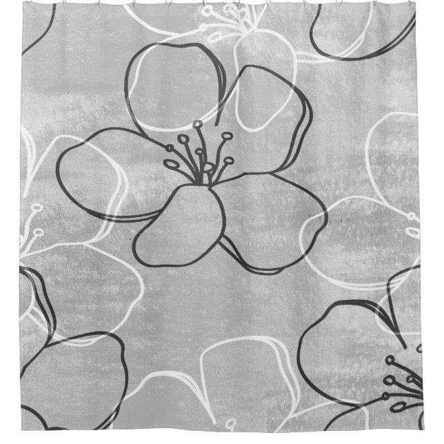 Apple Blossom Dream: Abstract Ornament Shower Curtain (Front)