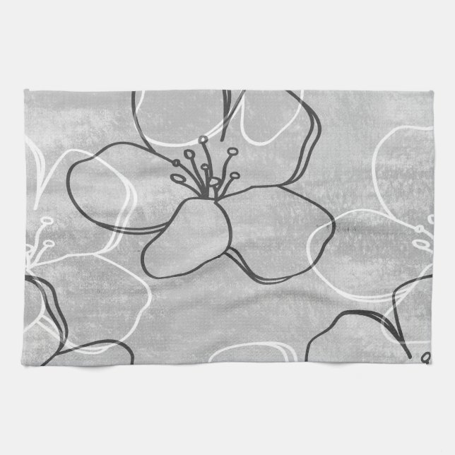 Apple Blossom Dream: Abstract Ornament Tea Towel (Horizontal)