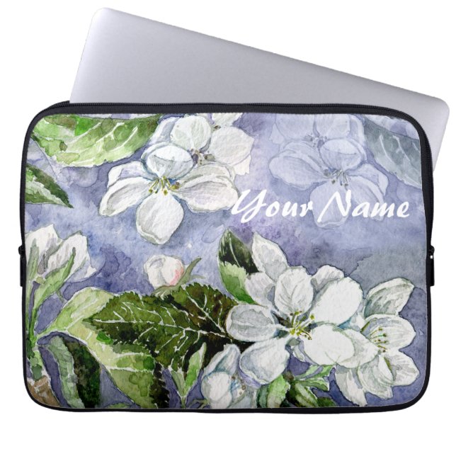 Apple blossom  laptop sleeve (Front)