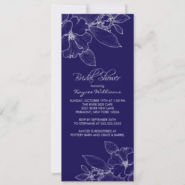 Apple Blossom on Blue Bridal Shower Invitation (Front)