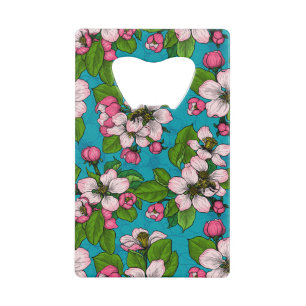 Apple blossom on turquoise