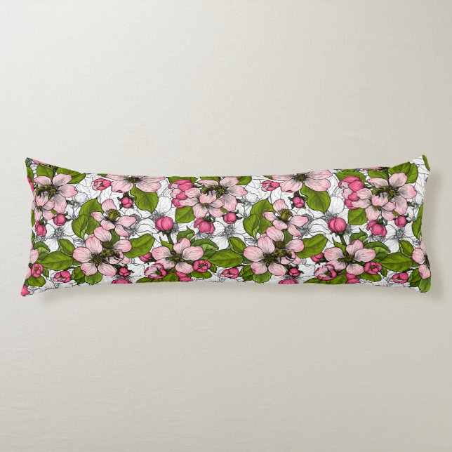 Apple blossom on white body cushion (Front)