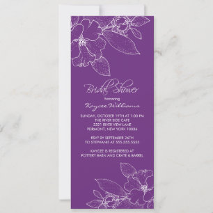 Apple Blossom Purple Bridal Shower Invitation