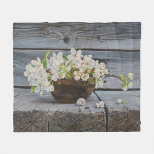 Apple Blossom Still Life – Original Fine Art Print Fleece Blanket