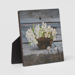 Apple Blossom Still Life – Original Fine Art Print Plaque