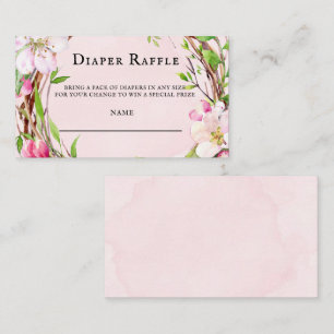 Apple Blossom Tree Wreath Diaper Raffle Business Card