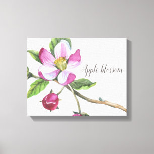 Apple Blossom Watercolor Canvas Print