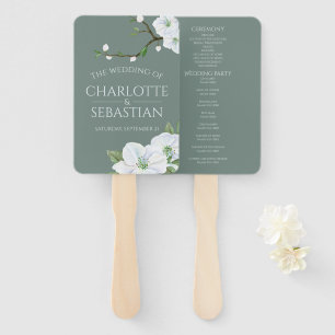 Apple Blossom Wedding Ceremony Hand Fan