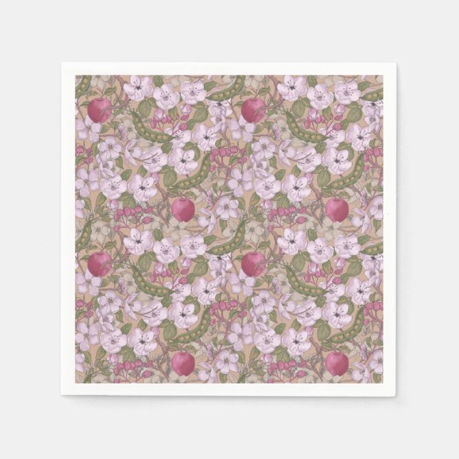 Apple blossom - Wedding cocktail napkin (Front)
