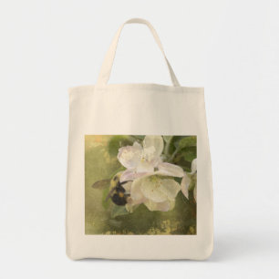 Apple Blossoms and Bumblebee Tote Bag
