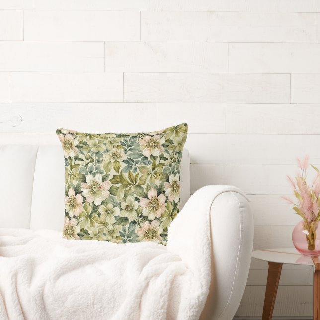 Apple Blossoms and Leaves Cushion (Couch)
