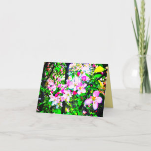APPLE BLOSSOMS BRIGHT SMALL GREETING CARD