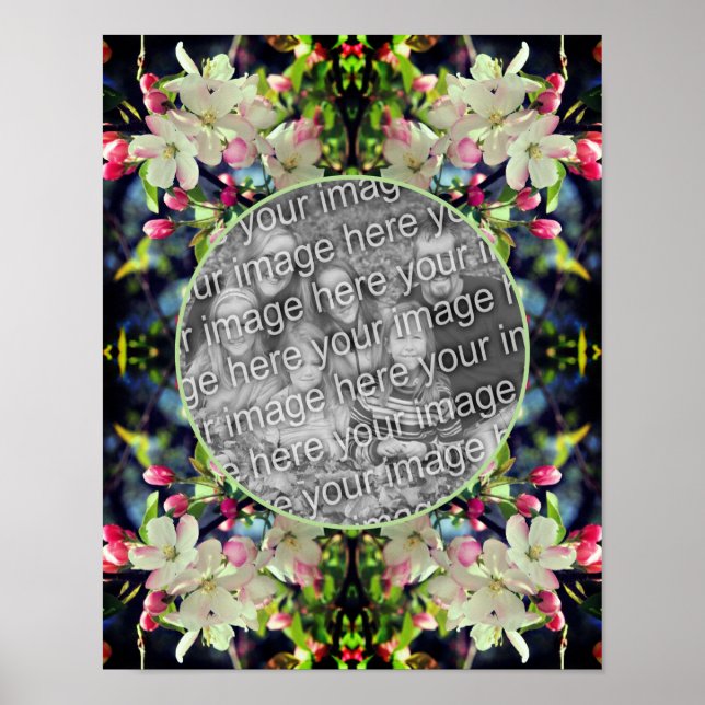 Apple Blossoms Frame Create Your Own Photo Poster (Front)