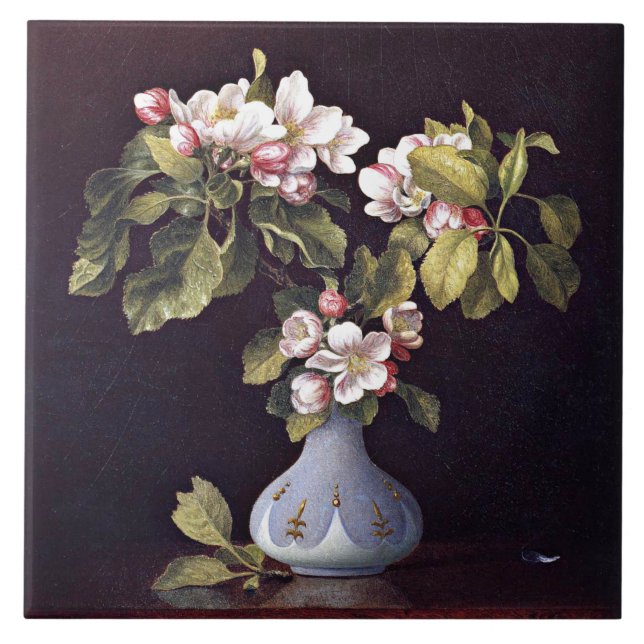 Apple Blossoms in a Vase Tile (Front)