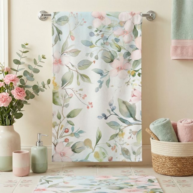 Apple blossoms inspired bath towel (Creator Uploaded)
