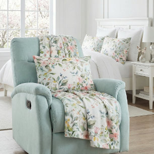 Apple blossoms inspired decorative cushion